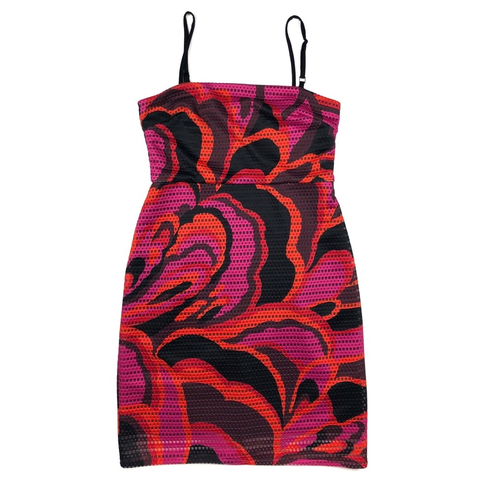 Trina Turk Dress Blossom Laser Cut Sheath Size 8